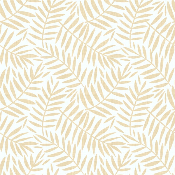 Coastal Boho Beige Palm Fronds on Eggshell