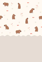 Playful Capybaras Gray wallpaper