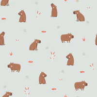 Capybara Nursery Forest tapete
