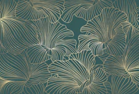 Teal Gold Botanical Linework tapety