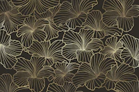 Gold Hibiscus on Black wallpaper