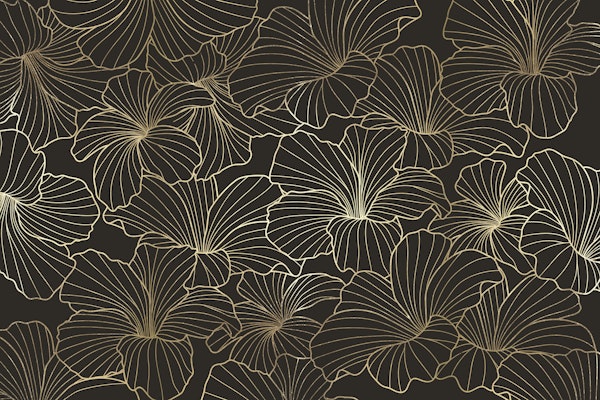 Gold Hibiscus on Black
