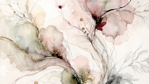 Abstract Botanical Watercolor