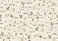 Desert Adobe Village - earthy tapetit