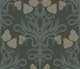 Green Damask Floral Scroll
