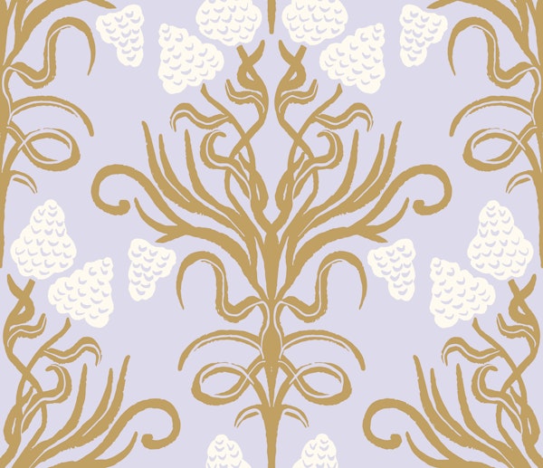 Lavender Damask Floral Scroll