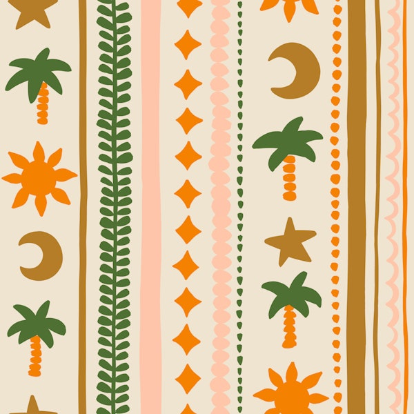 Celestial Palm Stripe Olive Cream