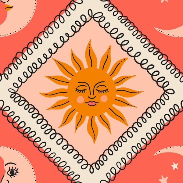 Celestial Sun Face Bandana Medallion