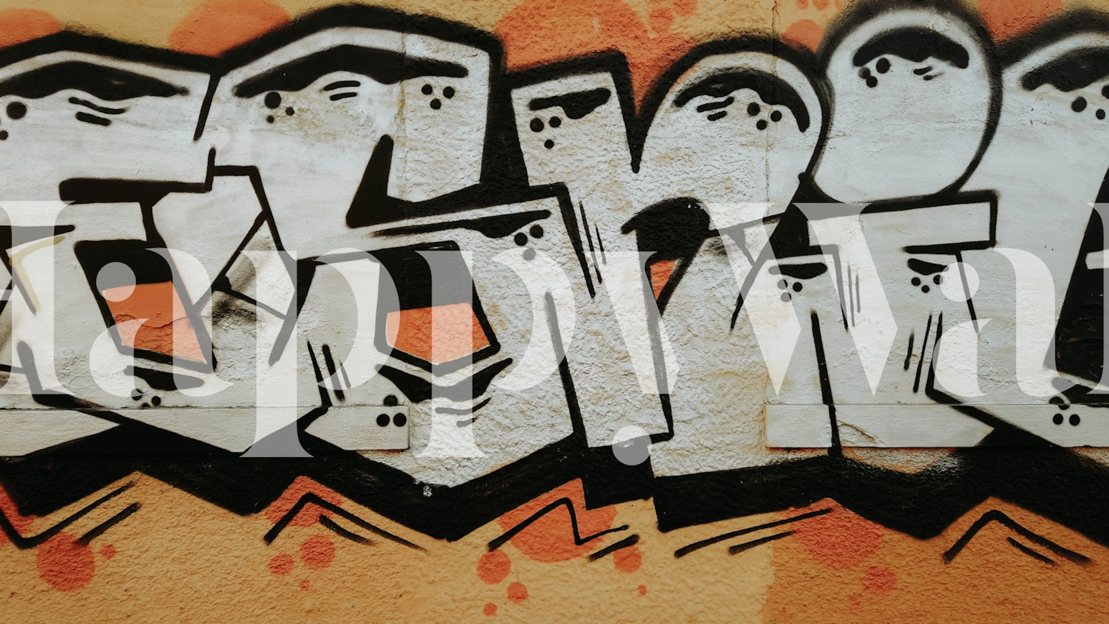 Urban graffiti wallpaper in a modern room