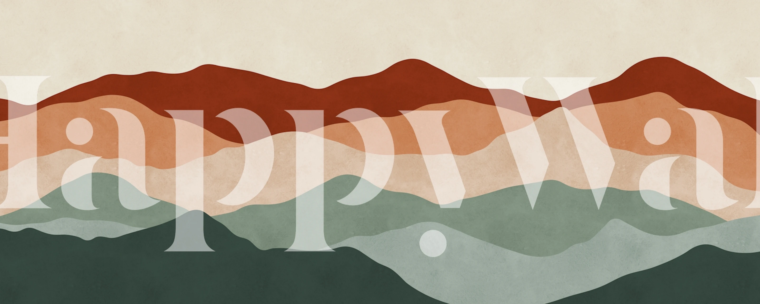 Layered desert mountain wallpaper in a room