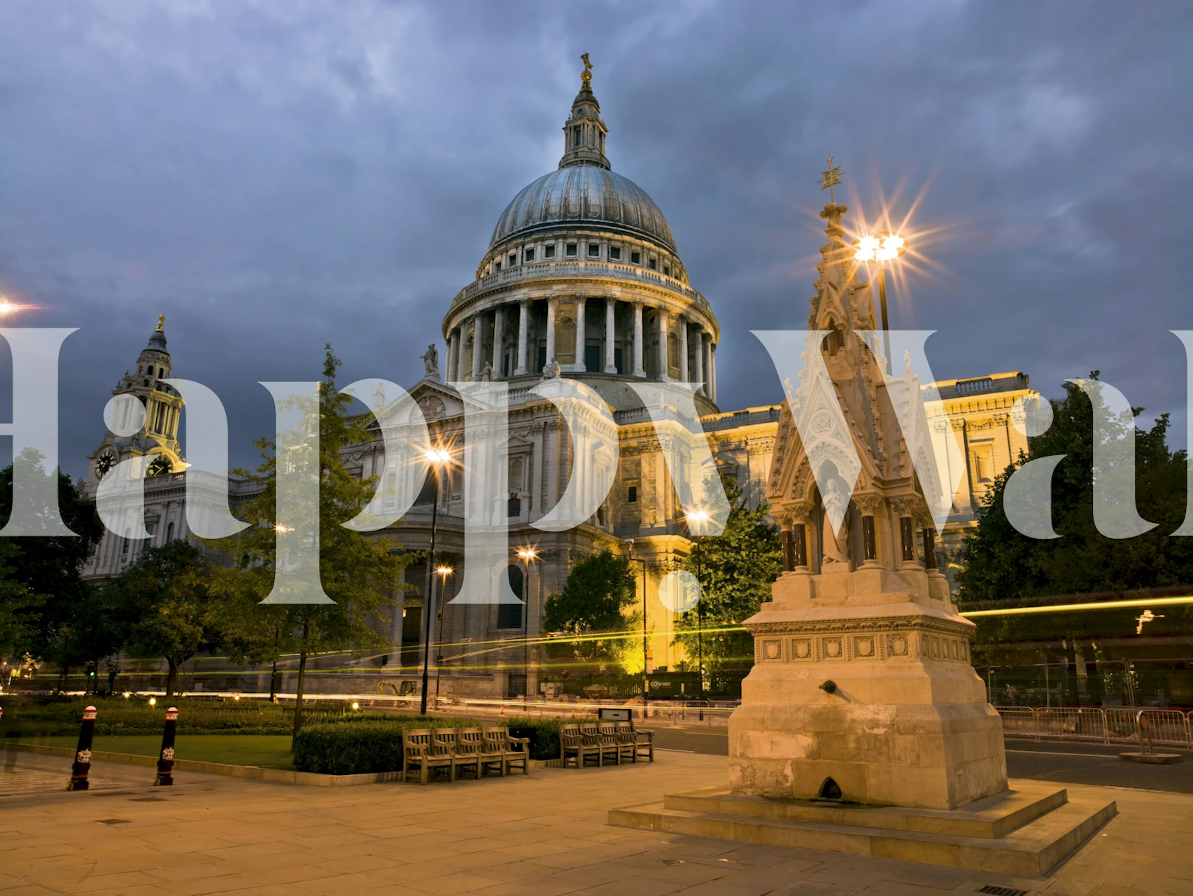 St Pauls Cathedral night wallpaper in a room