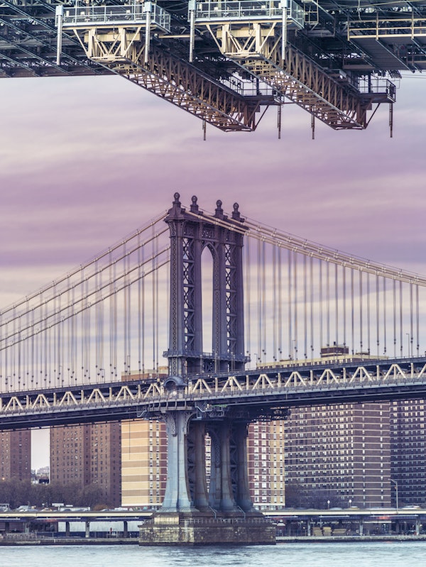 Manhattan Bridge at Purple Sunset