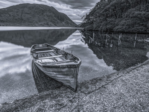 Misty Mountain Lake Reflection
