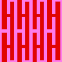 Bold Red Pink Geometric Grid tapet