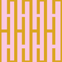 Pink and Mustard Greek Key wallpaper