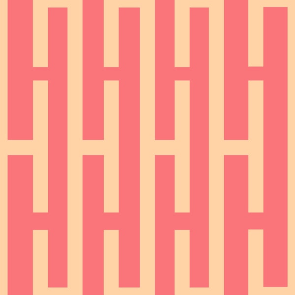 Coral Peach Geometric Stripes