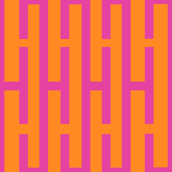 Retro Maze Stripes Pink Orange