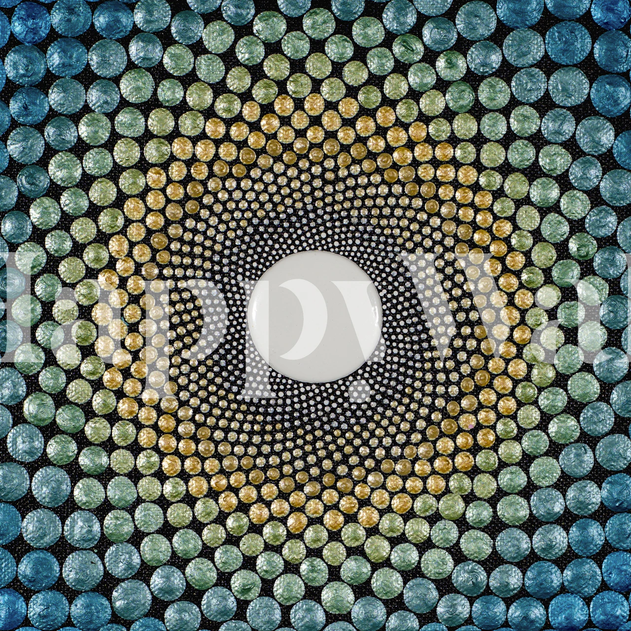 Geometric pattern with colorful circles and black backdrop wallpaper