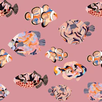 Tropical Fish on Pink tapeta