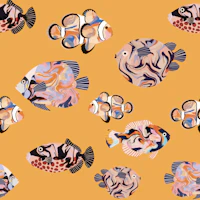 Tropical Fish on Orange wallpaper