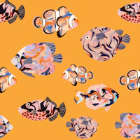 Tropical Fish on Orange tapeta