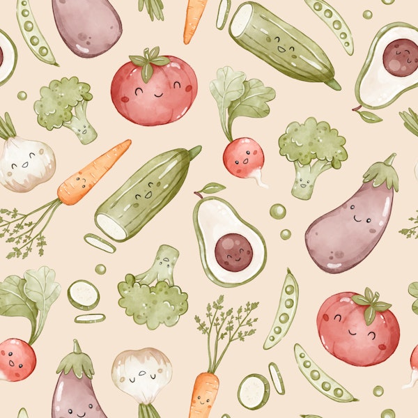 Happy Veggies - beige