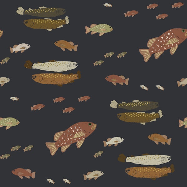 Scandinavian Fish on Navy