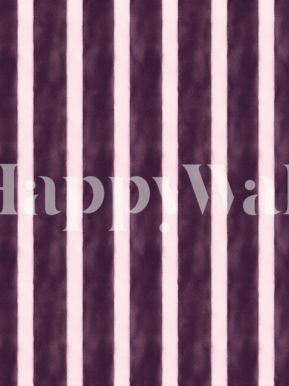 Vertical aubergine stripe wallpaper in a room