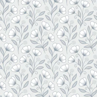 Soft Botanical Floral Linework Grey wallpaper