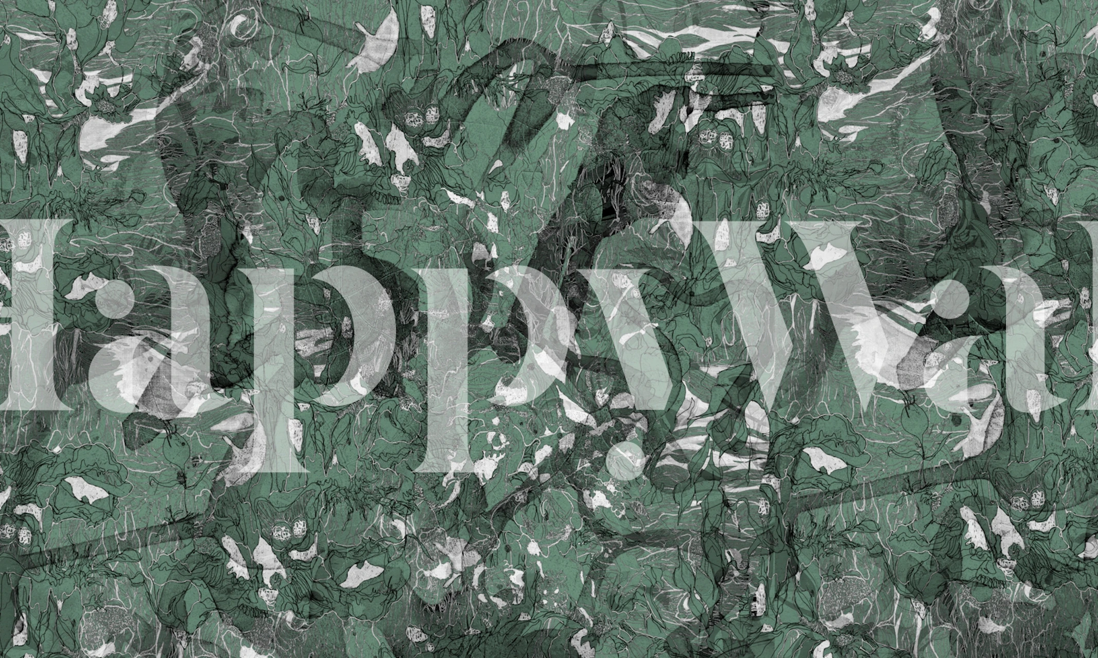 Emerald botanical wallpaper in a modern room