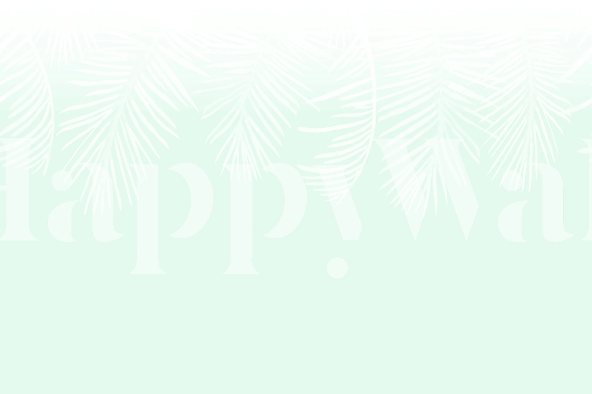Mint palm leaf wallpaper in a bright room