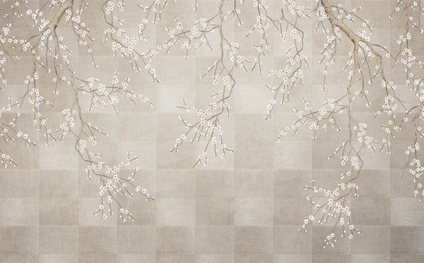 Minimal Sakura Branches Neutral Beige