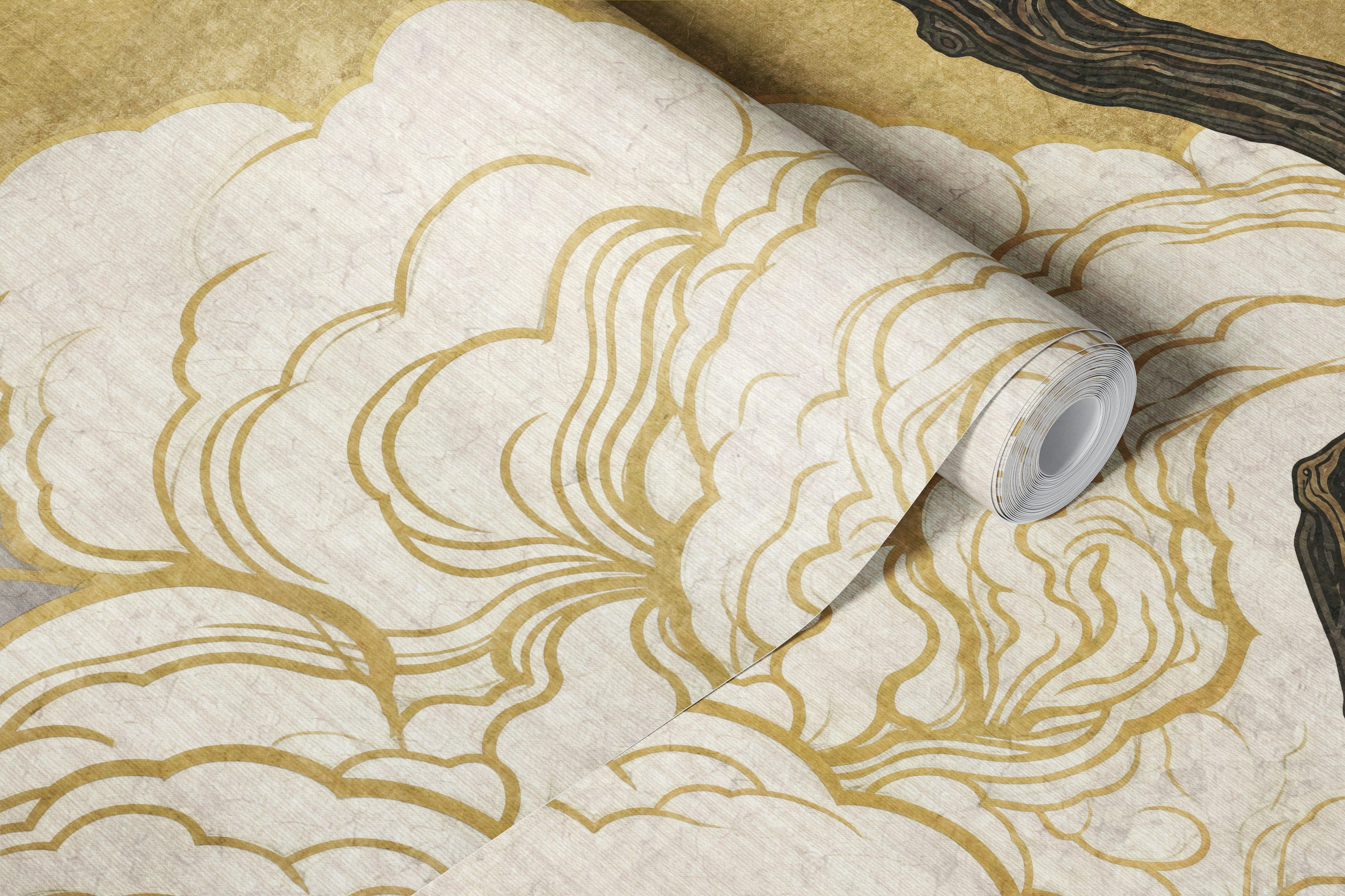 Pine tree mountain wallpaper in a calm room
