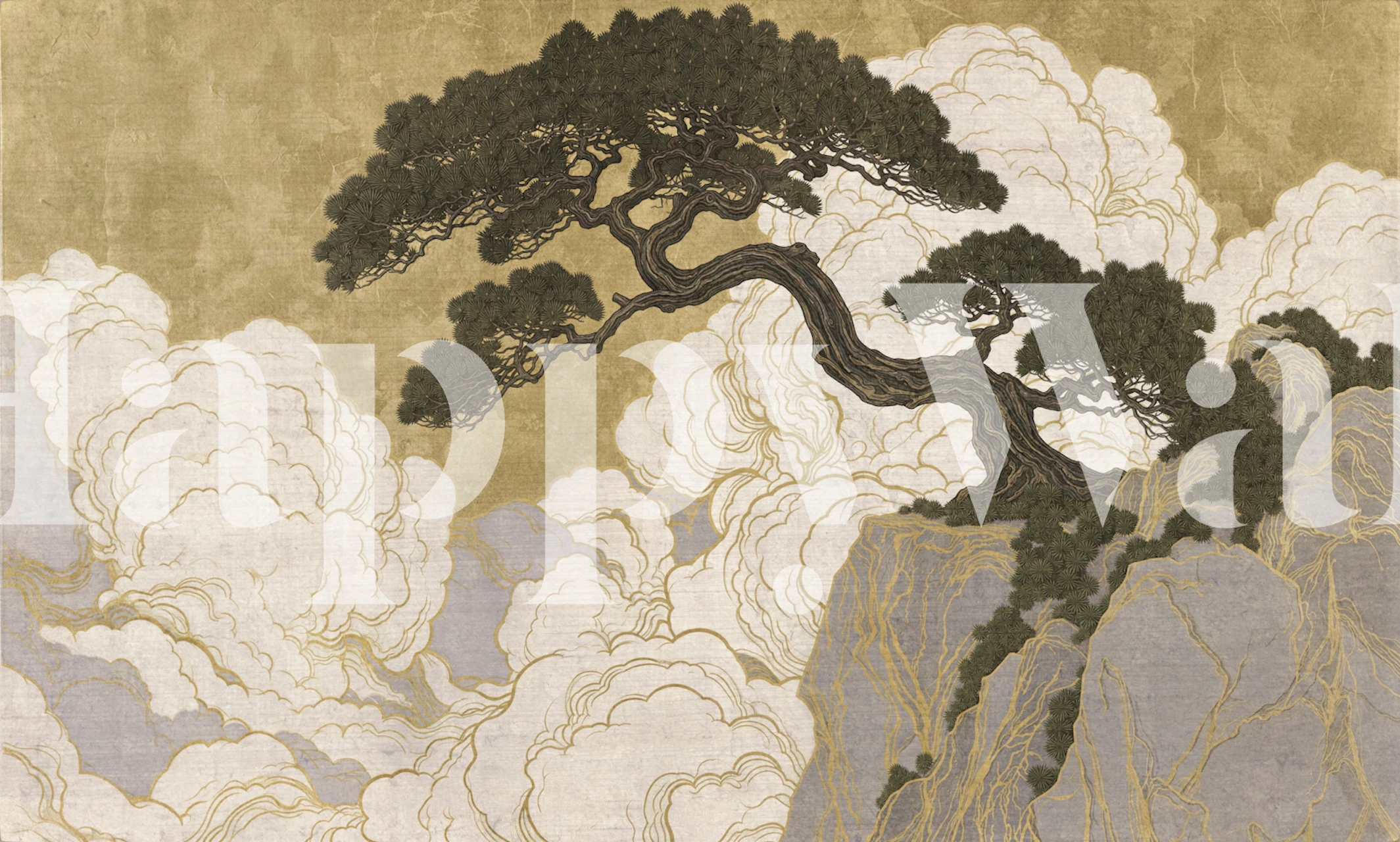 Mountain pine wallpaper in a calm room