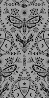 Whimsigothic Celestial Moth - Grey Black behang