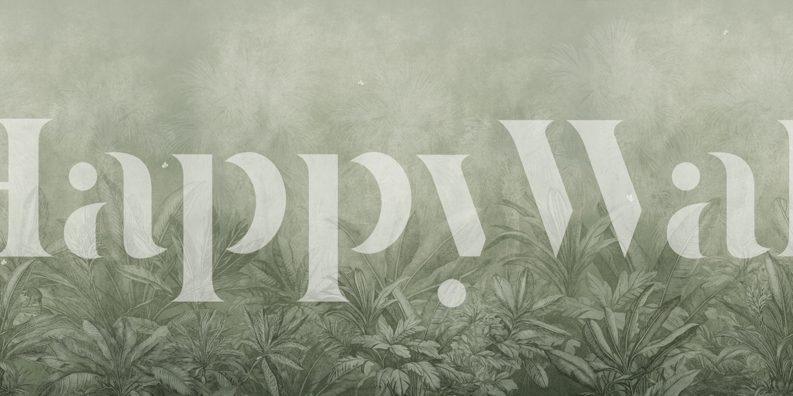 Sage jungle leaf wallpaper in a calm room