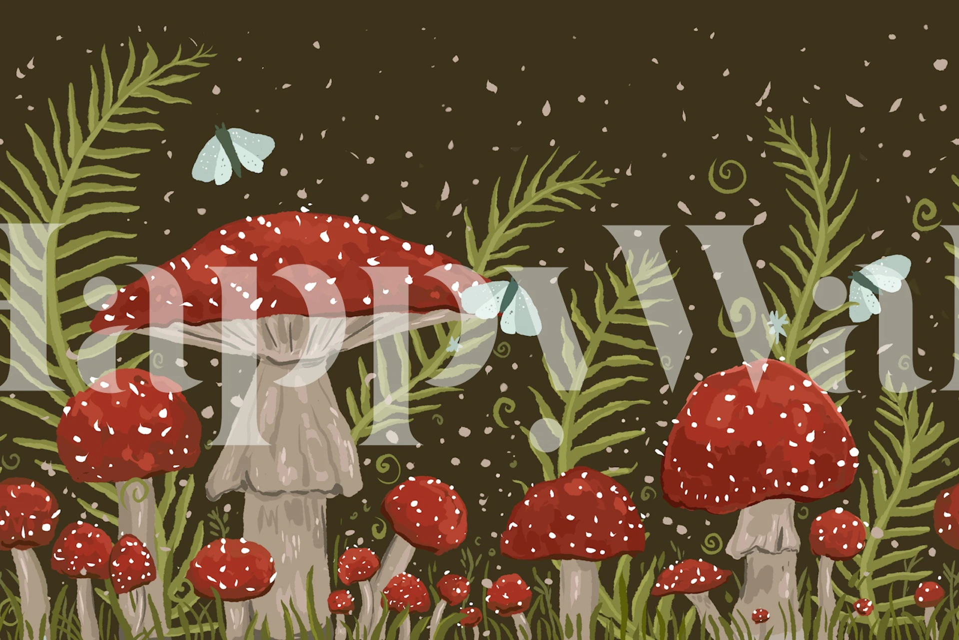 Red Mushroom Forest behang