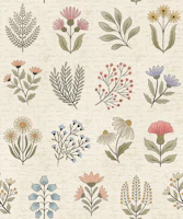 Vintage Botanical Herbarium - colored wallpaper