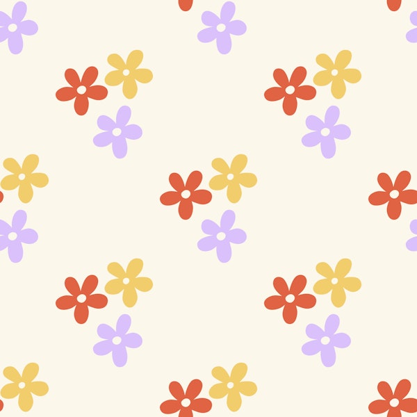 Wild Playful Flowers Mural