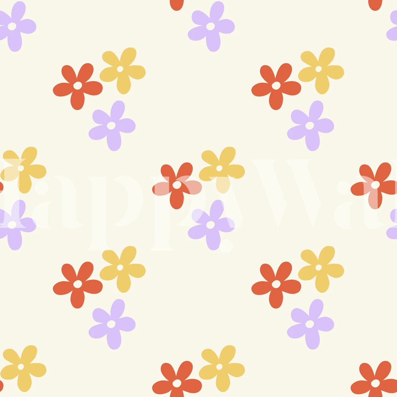 Playful flower wallpaper in a cozy room