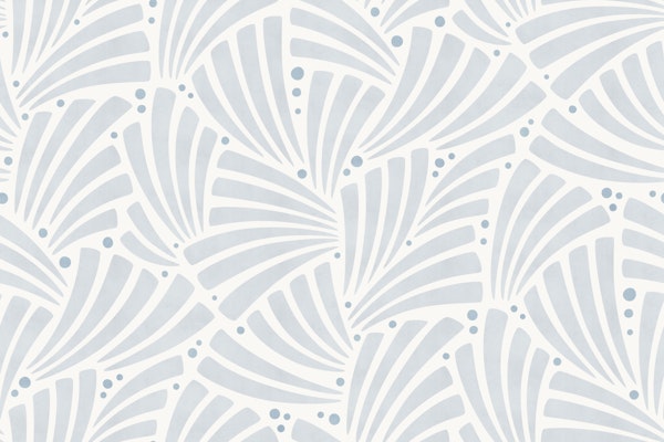 abstract leaf shapes - soft dusty blue