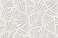 abstract leaf shapes - silver grey mustard tapeta