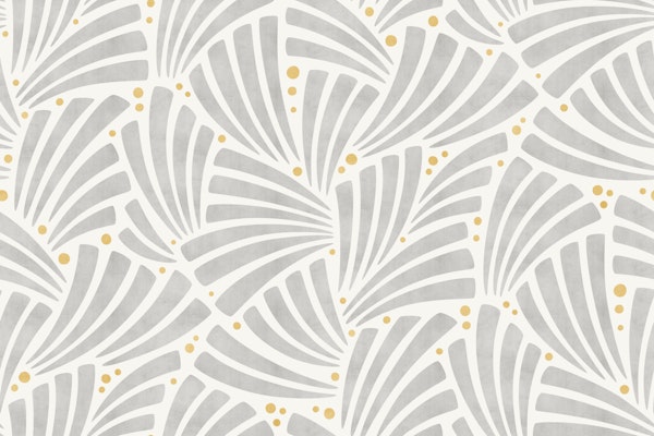 abstract leaf shapes - silver grey mustard