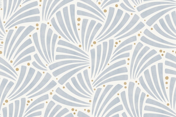 abstract leaf shapes - dusty blue bronze