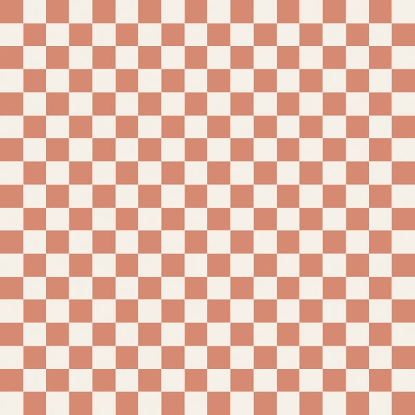 Coral Cream Checkerboard Pattern