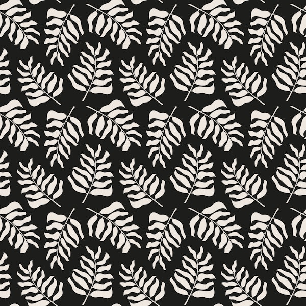Boho Palm Leaves Black