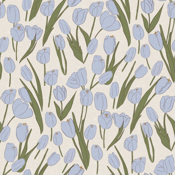 Soft Blue Tulip Garden
