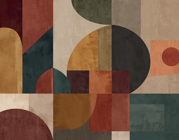 Mid Century Geometric Earth Tones
