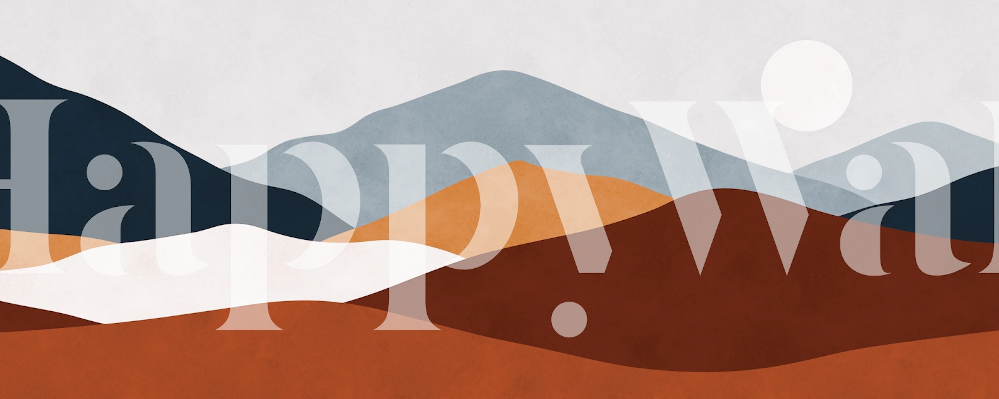 Minimalist desert hills wallpaper in a room
