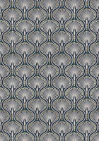 Art Deco Fan Motif Navy Gold tapety